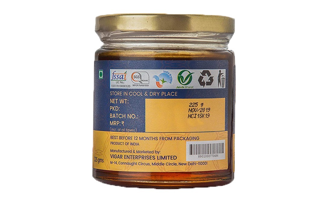 Organic Soul Honey Cinnamon Infused Wild Collection   Glass Jar  225 grams